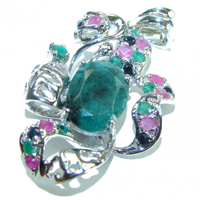 Perfect quality authentic 11.2 Grandidierite .925 Sterling Silver handmade Pendant