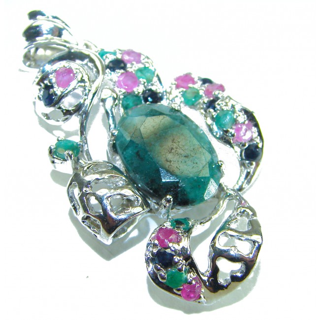 Perfect quality authentic 11.2 Grandidierite .925 Sterling Silver handmade Pendant