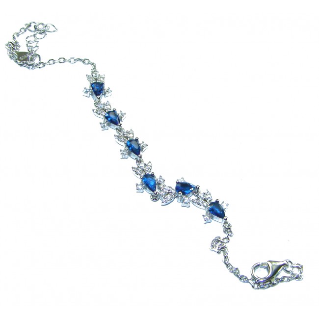 Luxurious 5.9 carat White Sapphire .925 Sterling Silver handcrafted Bracelet