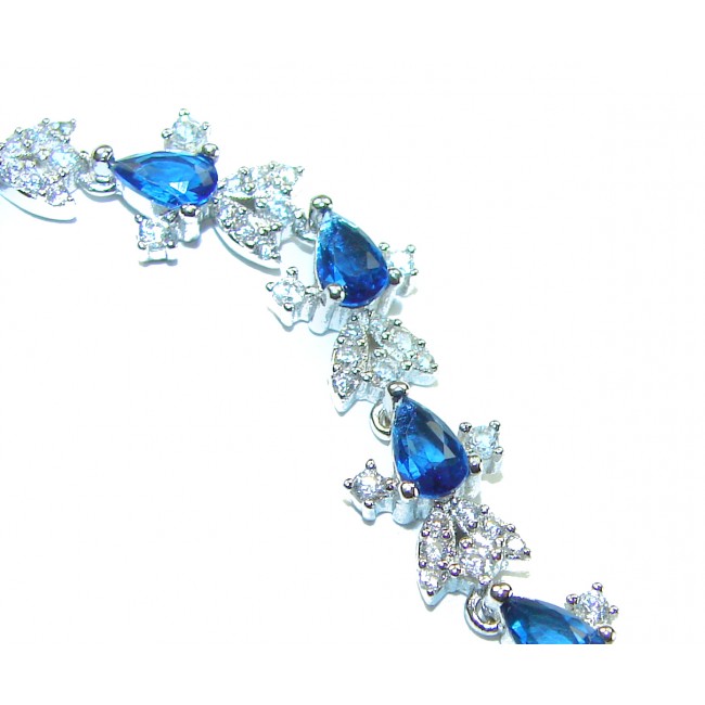 Luxurious 5.9 carat White Sapphire .925 Sterling Silver handcrafted Bracelet