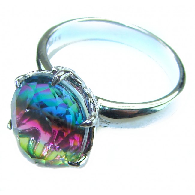 6.8 carat Brazilian Tourmaline .925 Sterling Silver Perfectly handcrafted Ring s. 6