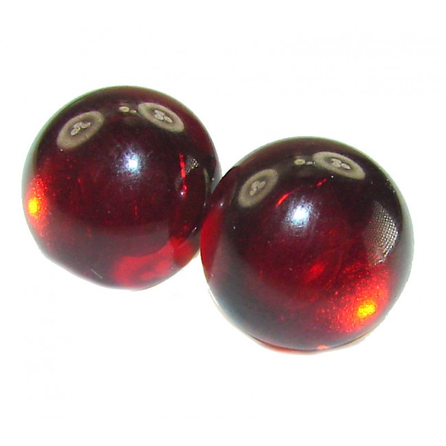 Natural Cognac Amber .925 Sterling Silver handmade earrings