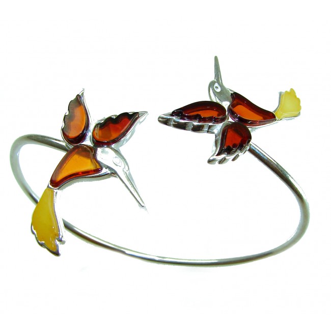 Golden Hummingbird Genuine Baltic Amber Genuine Baltic Amber .925 Sterling Silver handamde Bracelet - photo 2