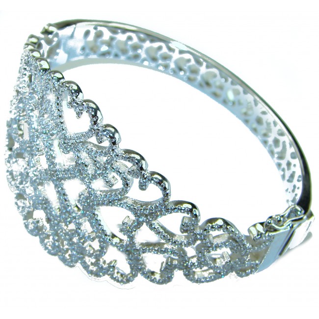 A Million Stars 28.8 carat White Sapphire .925 Sterling Silver Statement Bracelet / Cuff