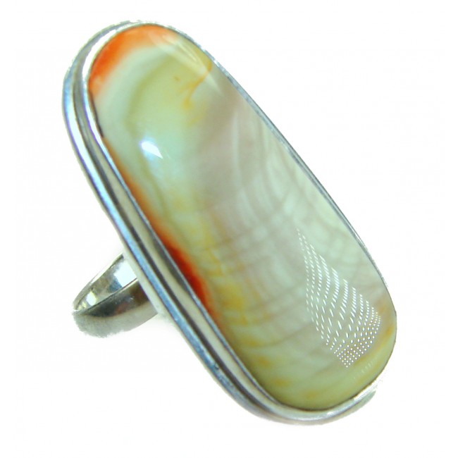 Genuine Top quality Imperial Jasper .925 Sterling Silver handcrafted ring s. 8