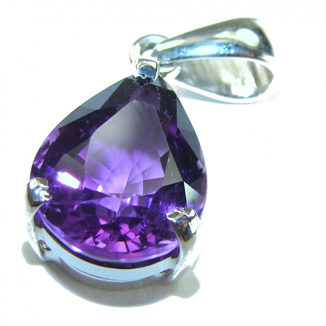Vintage Design 5.4 CARAT Amethyst .925 Sterling Silver handcrafted Pendant