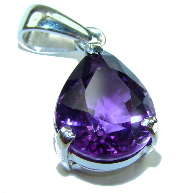 Vintage Design 5.4 CARAT Amethyst .925 Sterling Silver handcrafted Pendant