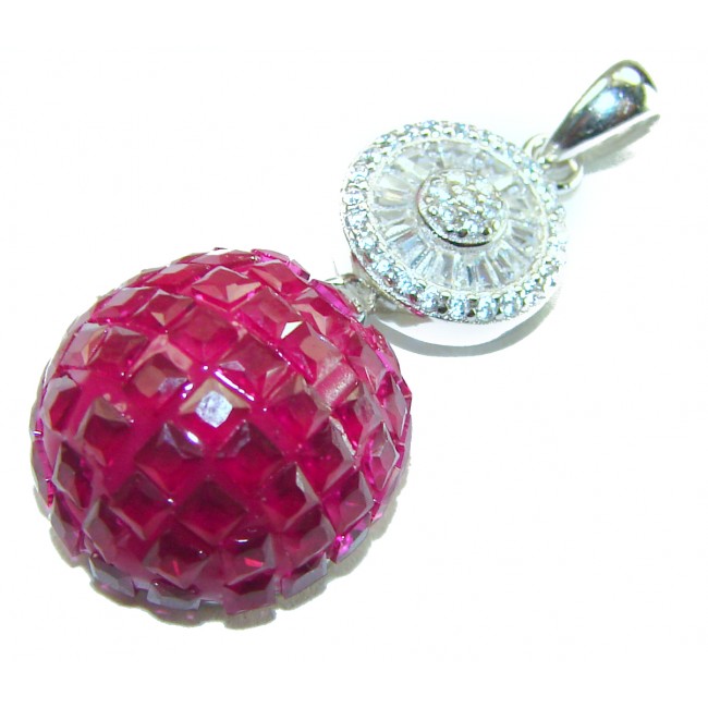Red Apple authentic 8.8 carat Ruby .925 Sterling Silver handcrafted .925 Sterling Silver handmade Pendant