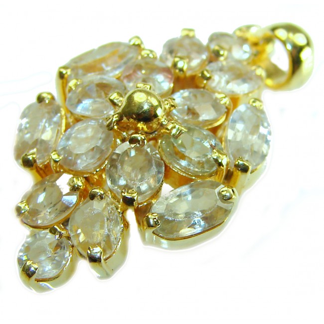 Authentic fancy cut 12.5 carat Citrine .925 Sterling Silver handcrafted Statement Pendant