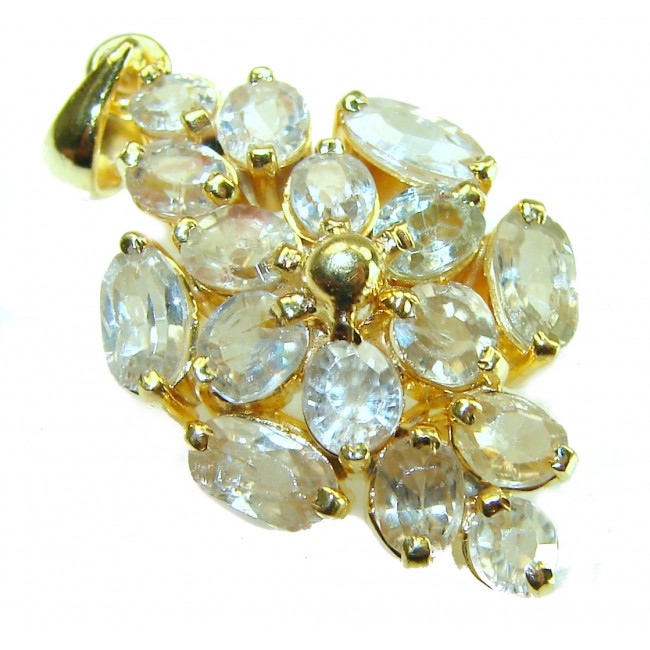 Authentic fancy cut 12.5 carat Citrine .925 Sterling Silver handcrafted Statement Pendant