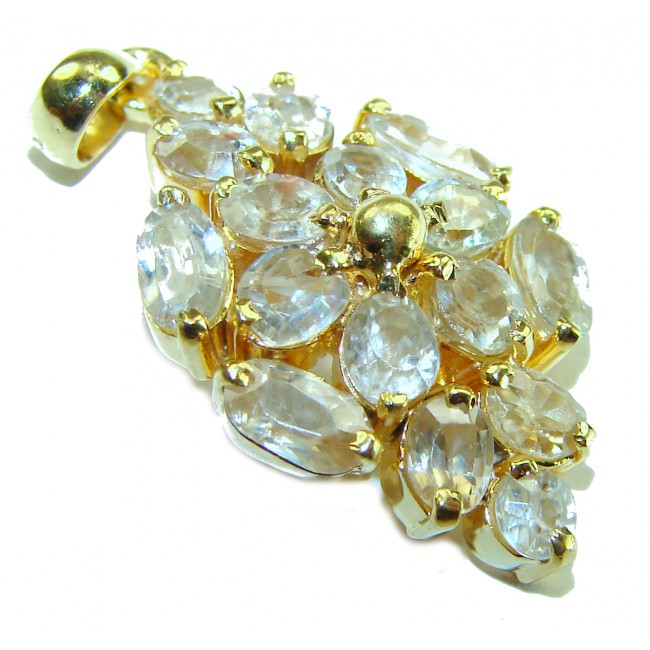 Authentic fancy cut 12.5 carat Citrine .925 Sterling Silver handcrafted Statement Pendant