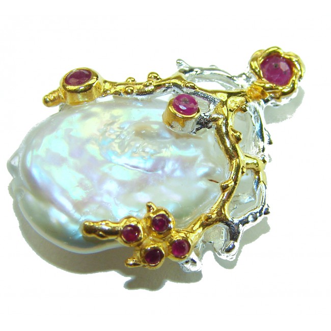 Genuine Blister Pearl 14K Gold over .925 Sterling Silver handcrafted Pendant