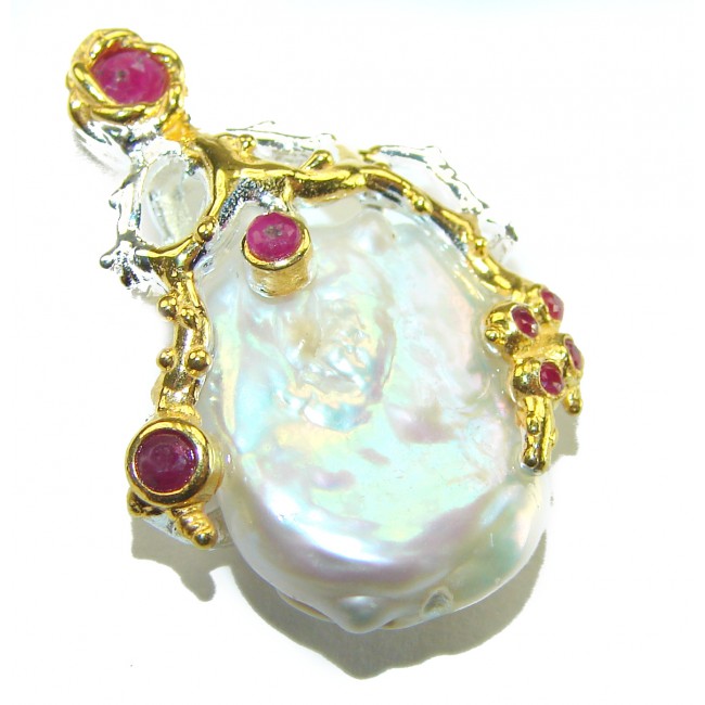 Genuine Blister Pearl 14K Gold over .925 Sterling Silver handcrafted Pendant