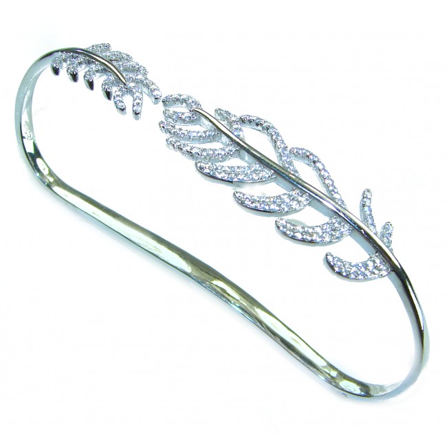 Fancy White Topaz .925 Sterling Silver handcrafted Statement Italy made Bracelet - photo 4