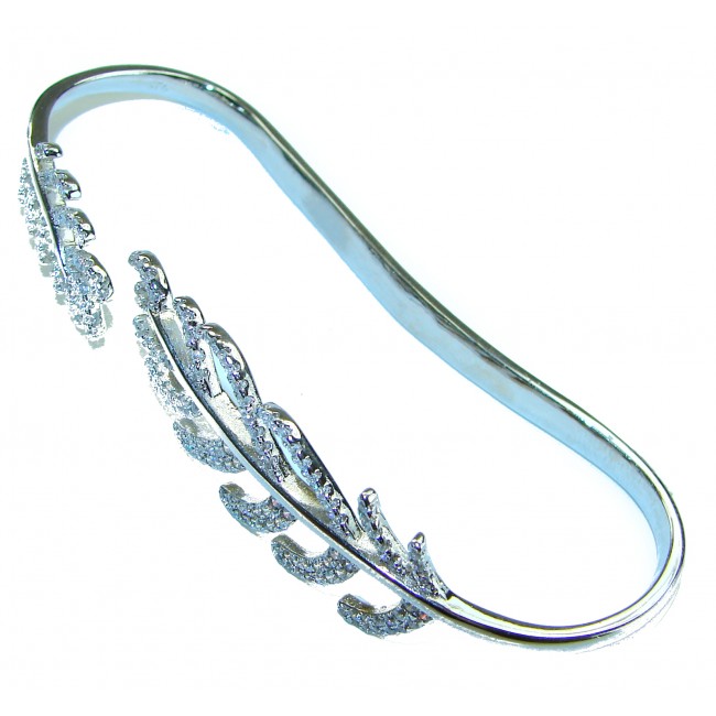 Fancy White Topaz .925 Sterling Silver handcrafted Statement Italy made Bracelet - photo 3