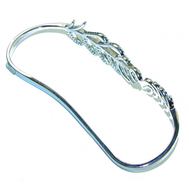 Fancy White Topaz .925 Sterling Silver handcrafted Statement Italy made Bracelet - photo 2