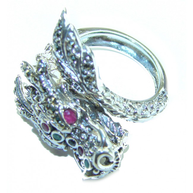 Reclaim your Power 12.5 grams Authentic Marcasite .925 Sterling Silver Handcrafted Large Ring size 8