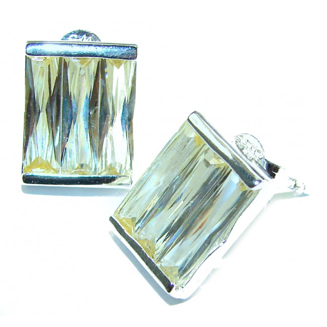 Cubic Zirconia .925 Sterling Silver handmade earrings