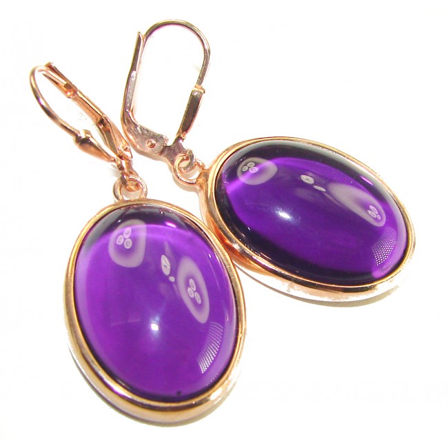 Lavender Beauty authentic 10.2 carat Amethyst 14K Gold over .925 Sterling Silver handcrafted earrings