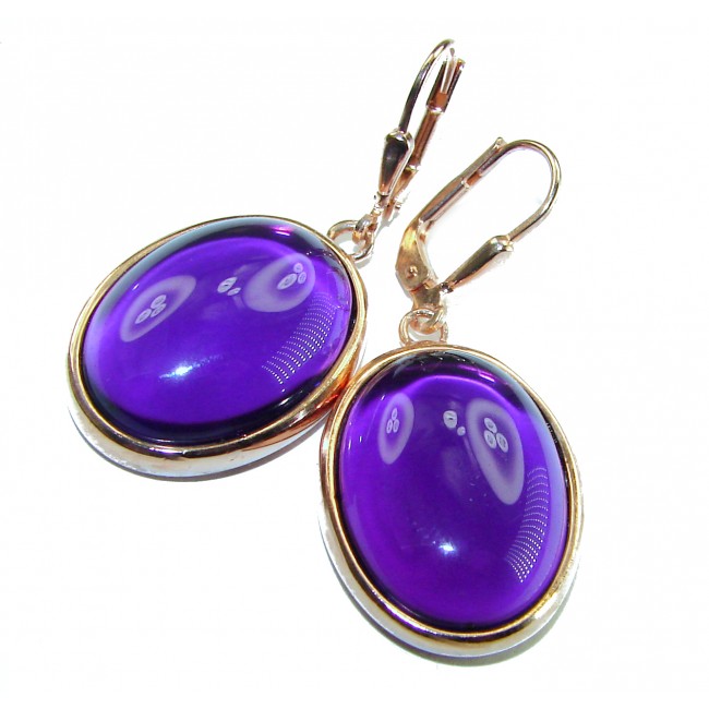 Lavender Beauty authentic 10.2 carat Amethyst 14K Gold over .925 Sterling Silver handcrafted earrings
