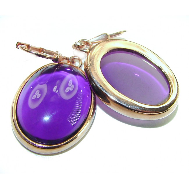 Lavender Beauty authentic 10.2 carat Amethyst 14K Gold over .925 Sterling Silver handcrafted earrings