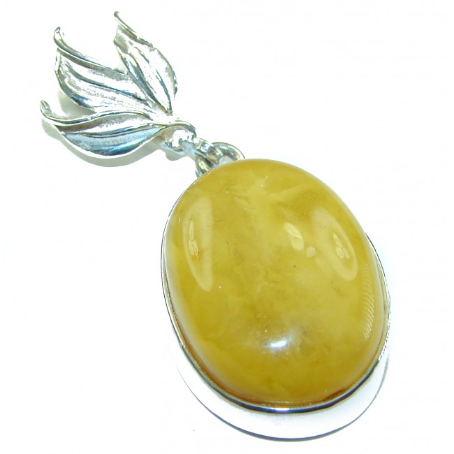 Prehistoric Authentic Buttescotch Baltic Amber 14K Gold over .925 Sterling Silver beautifully handcrafted Pendant