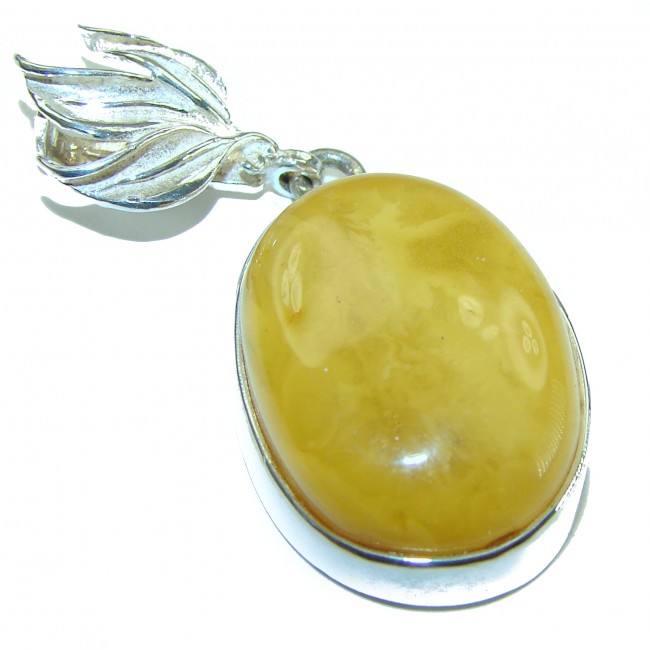 Prehistoric Authentic Buttescotch Baltic Amber 14K Gold over .925 Sterling Silver beautifully handcrafted Pendant