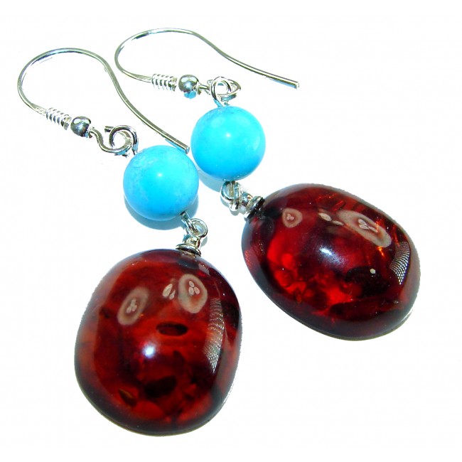 Golden Honey Drops authentic Baltic Amber .925 Sterling Silver earrings