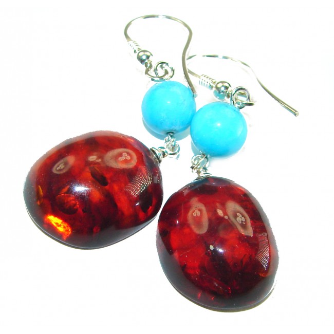 Golden Honey Drops authentic Baltic Amber .925 Sterling Silver earrings