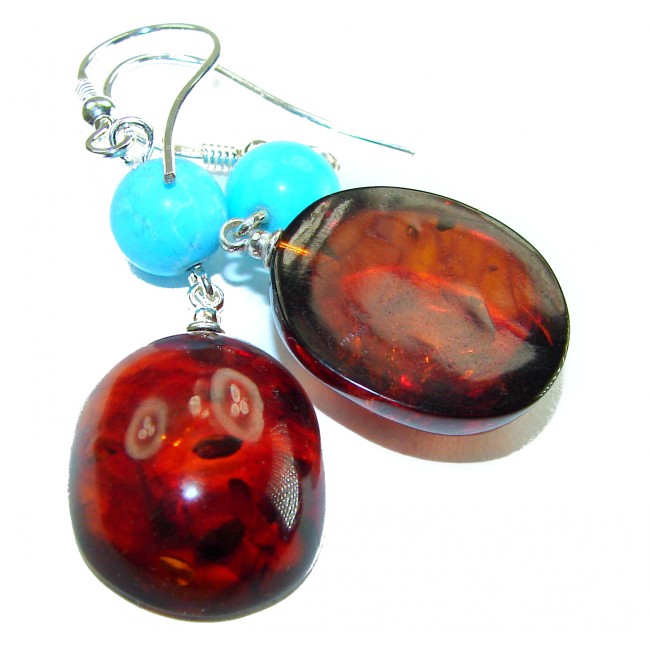 Golden Honey Drops authentic Baltic Amber .925 Sterling Silver earrings