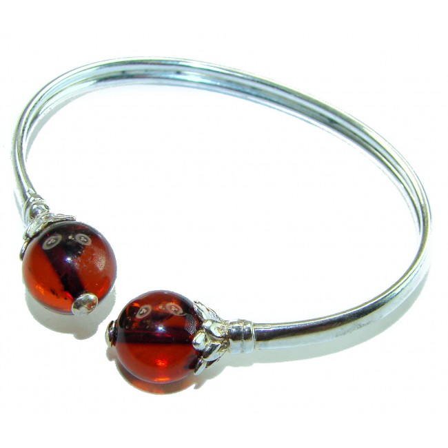 Golden Butterfly Genuine Baltic Amber .925 Sterling Silver handamde Bracelet