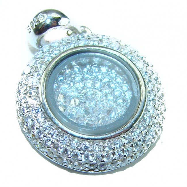 Floating Memories 4.5 carat White Sapphire .925 Sterling Silver Handcrafted Statement pendant
