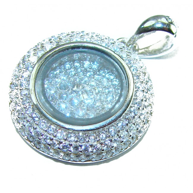 Floating Memories 4.5 carat White Sapphire .925 Sterling Silver Handcrafted Statement pendant