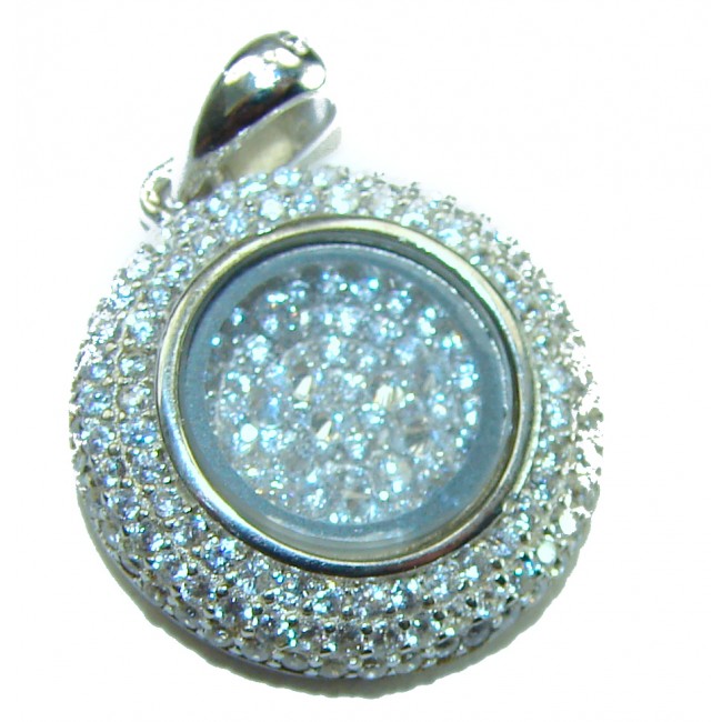 Floating Memories 4.5 carat White Sapphire .925 Sterling Silver Handcrafted Statement pendant