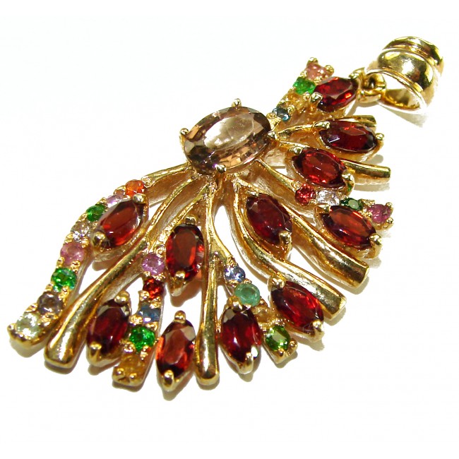 Smoky Topaz 8.5 carat Brazilian Smoky Topaz 18K Gold over .925 Sterling Silver handmade Pendant - photo 2