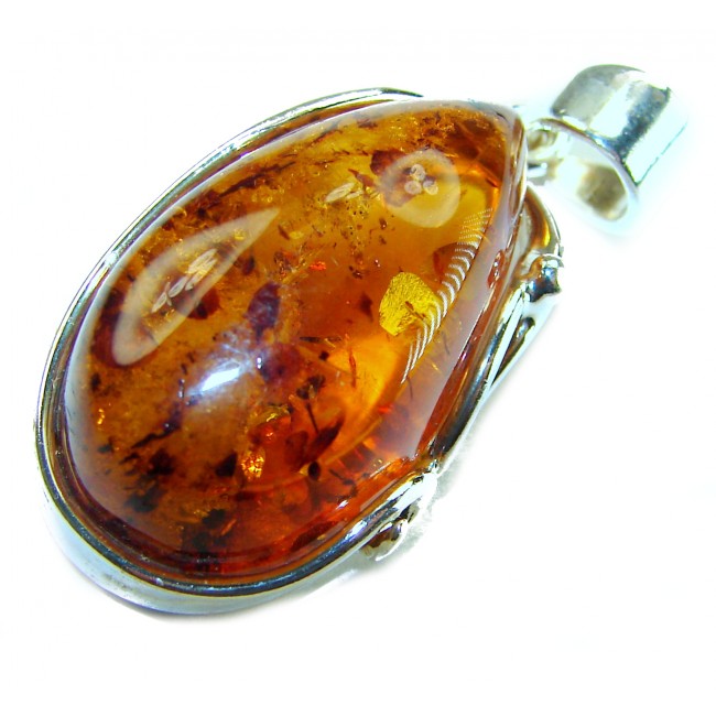 Prehistoric Authentic Buttescotch Baltic Amber .925 Sterling Silver beautifully handcrafted Pendant