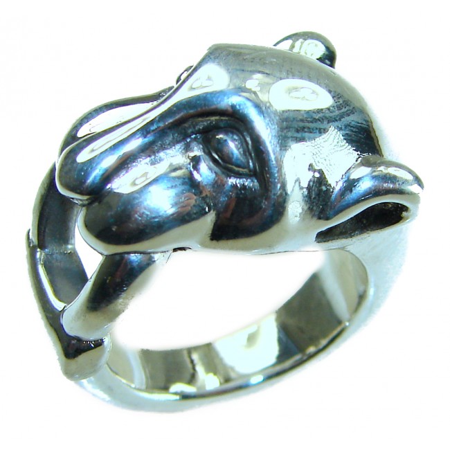 Cheetah .925 Sterling Silver handmade Statement Ring s. 6 - Cheetah Sterling Silver Ring, close-up side view, size 6.