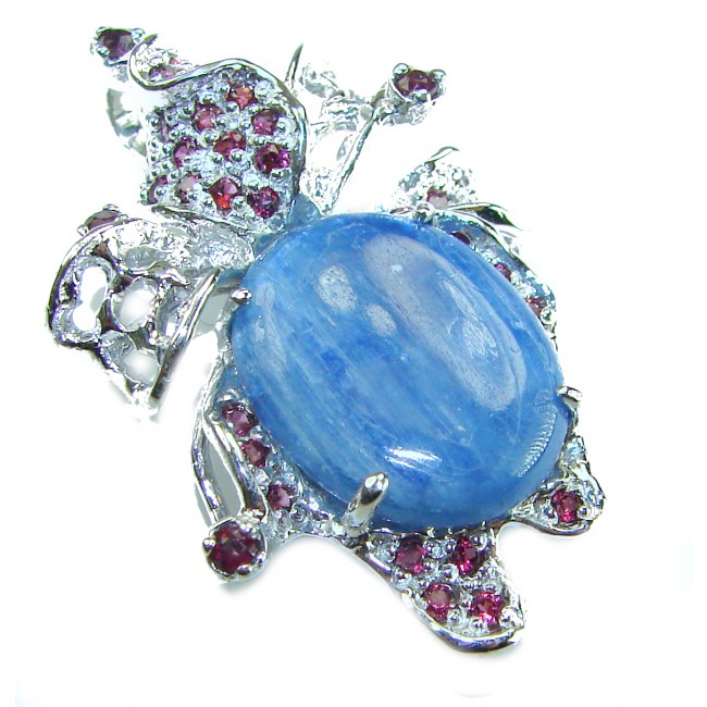 Authentic 31.2 carat African Kyanite Ruby .925 Sterling Silver handmade pendant