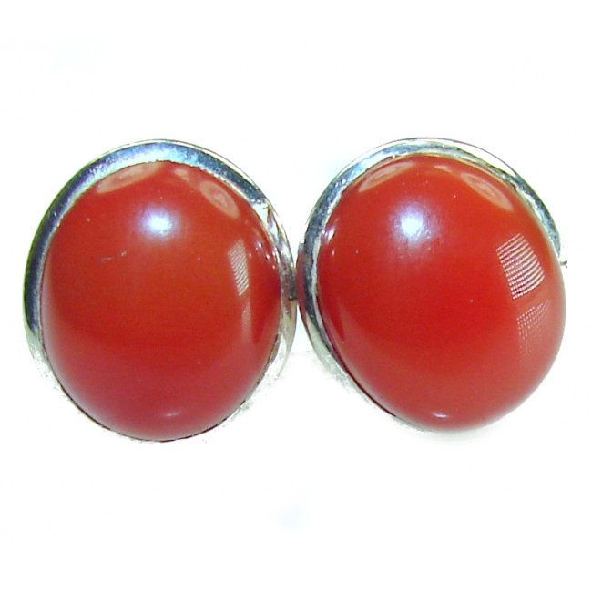 Sublime Orange Carnelian .925 Sterling Silver handmade earrings