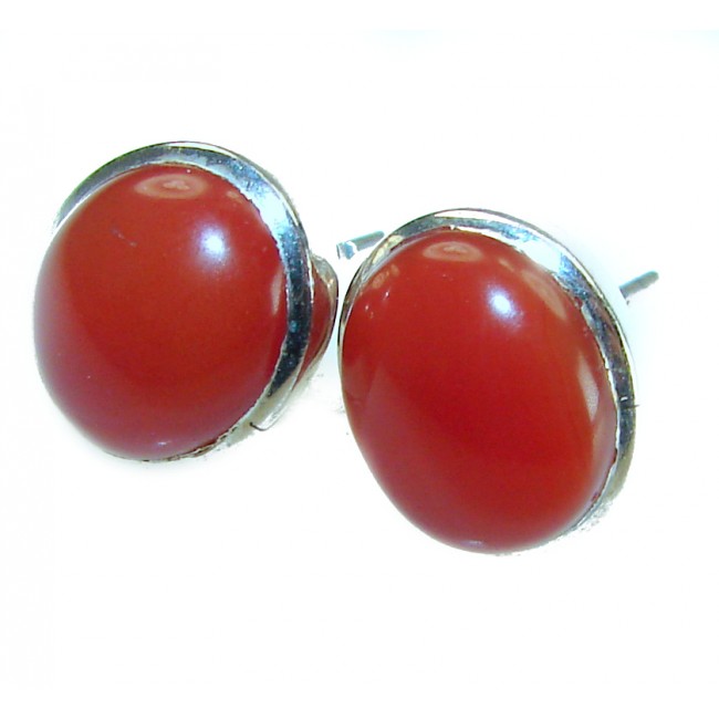 Sublime Orange Carnelian .925 Sterling Silver handmade earrings