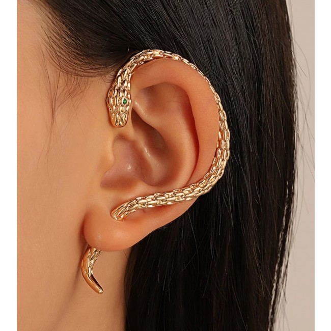 Large Snakes Ruby Marcasite .925 Sterling Silver wrap Earrings