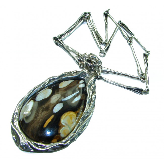 Genuine Petrified Palm Wood .925 Sterling Silver handcrafted necklace