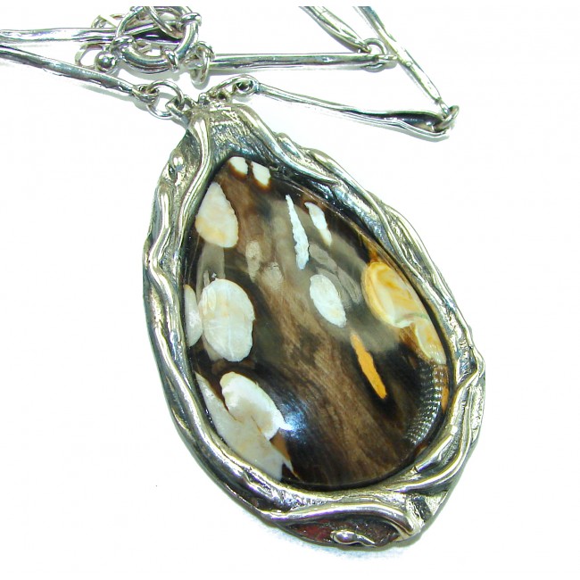 Genuine Petrified Palm Wood .925 Sterling Silver handcrafted necklace