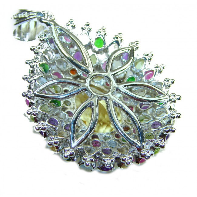 Wonderland 41.1 carat Lemon Quartz .925 Sterling Silver handcrafted pendant