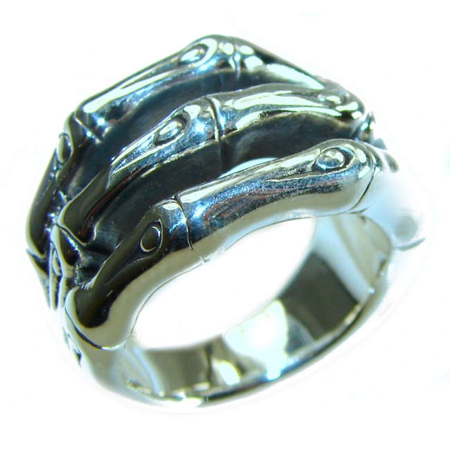 Bamboo Textured Italy Made Silver Sterling Silver ring s. 7 - photo 2