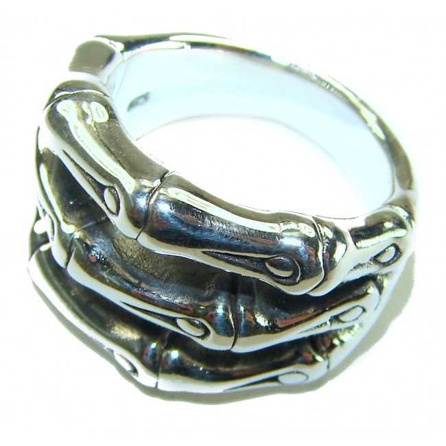Bamboo Textured Italy Made Silver Sterling Silver ring s. 7 - photo 1