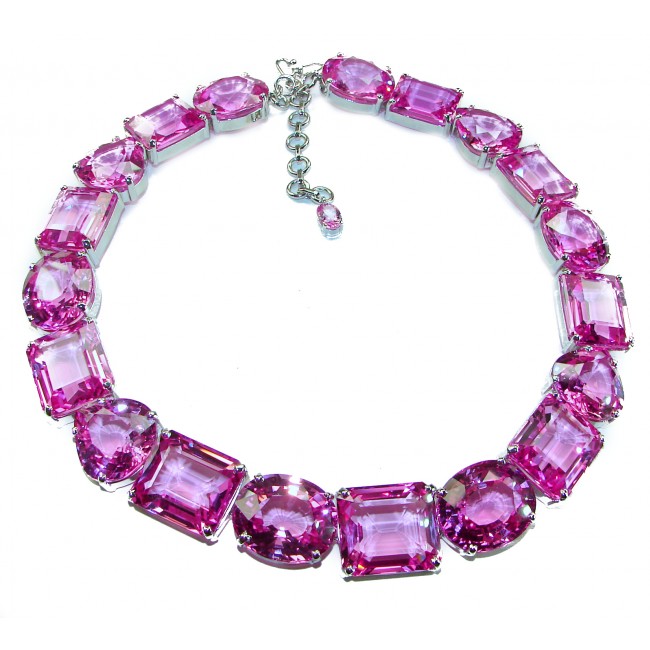 Tiffany - Magnificent Pink 304.5 carat Pink Sapphire .925 Sterling Silver handcrafted Large Statement necklace, 205.8 grams