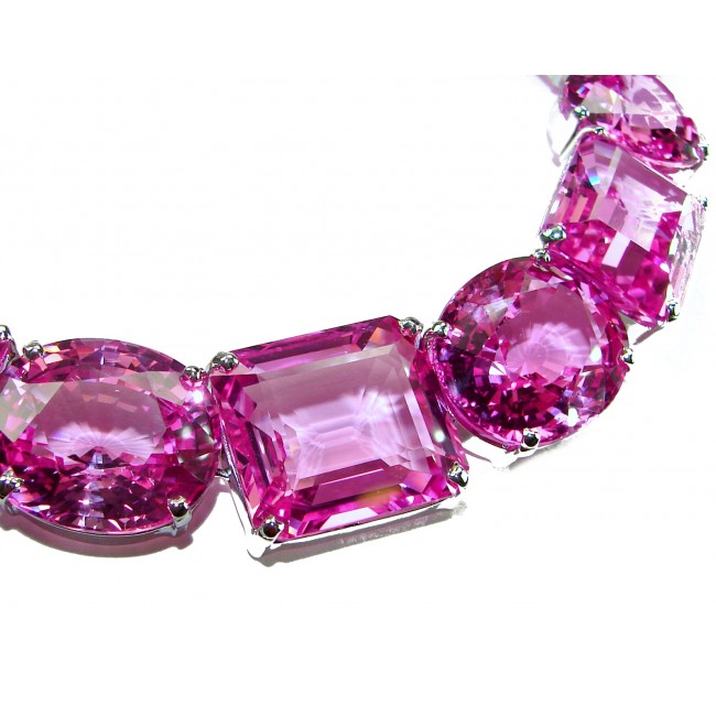 Tiffany - Magnificent Pink 304.5 carat Pink Sapphire .925 Sterling Silver handcrafted Large Statement necklace, 205.8 grams