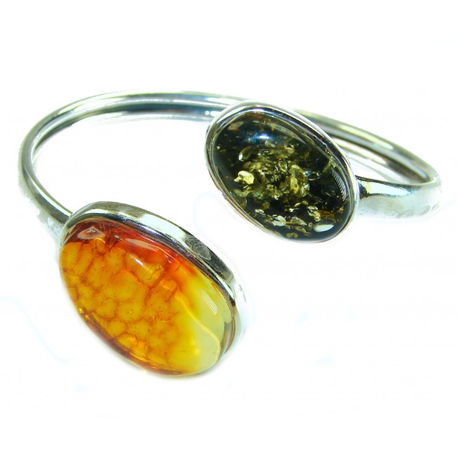 Vintage Design Genuine 29.5 carat faceted Baltic Amber .925 Sterling Silver handmade Bracelet - photo 2
