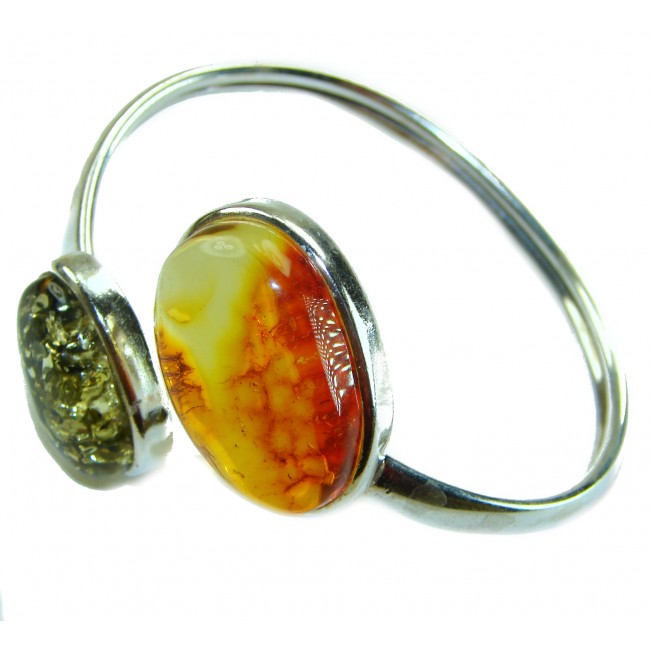 Vintage Design Genuine 29.5 carat faceted Baltic Amber .925 Sterling Silver handmade Bracelet - photo 1